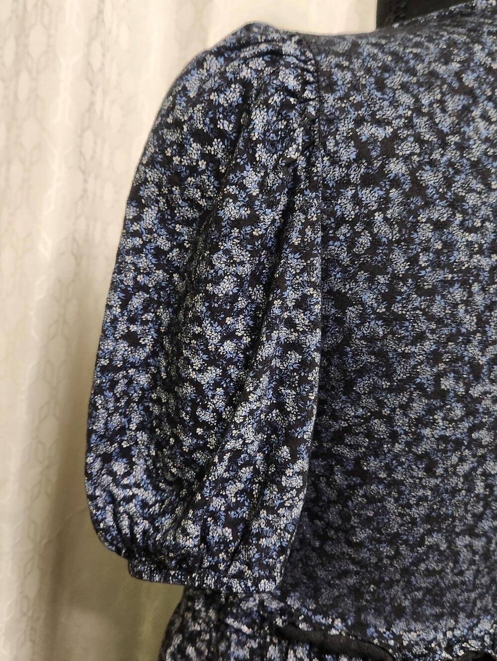 Universal Thread Smocked V-Neck Floral Midi Dress - Navy - Picture 8 of 12